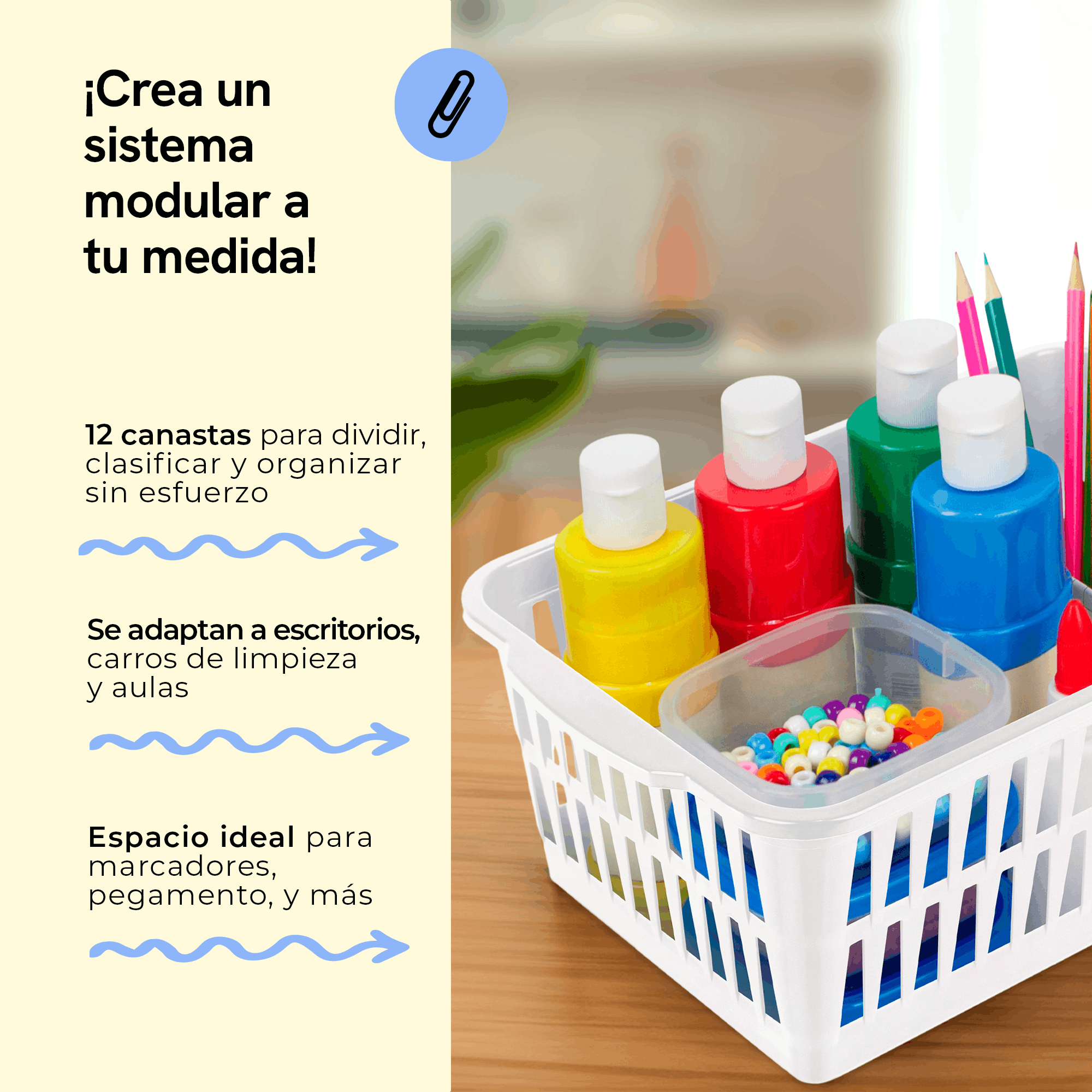 Grid-style organizer basket, white, 15.2×12.7×5.7 cm, pack of 12 pieces