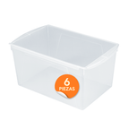 Wide bins for books and folders, translucent, 6-piece pack