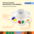 White Arts and Crafts Tray for Paint and Water, 6-Piece Pack