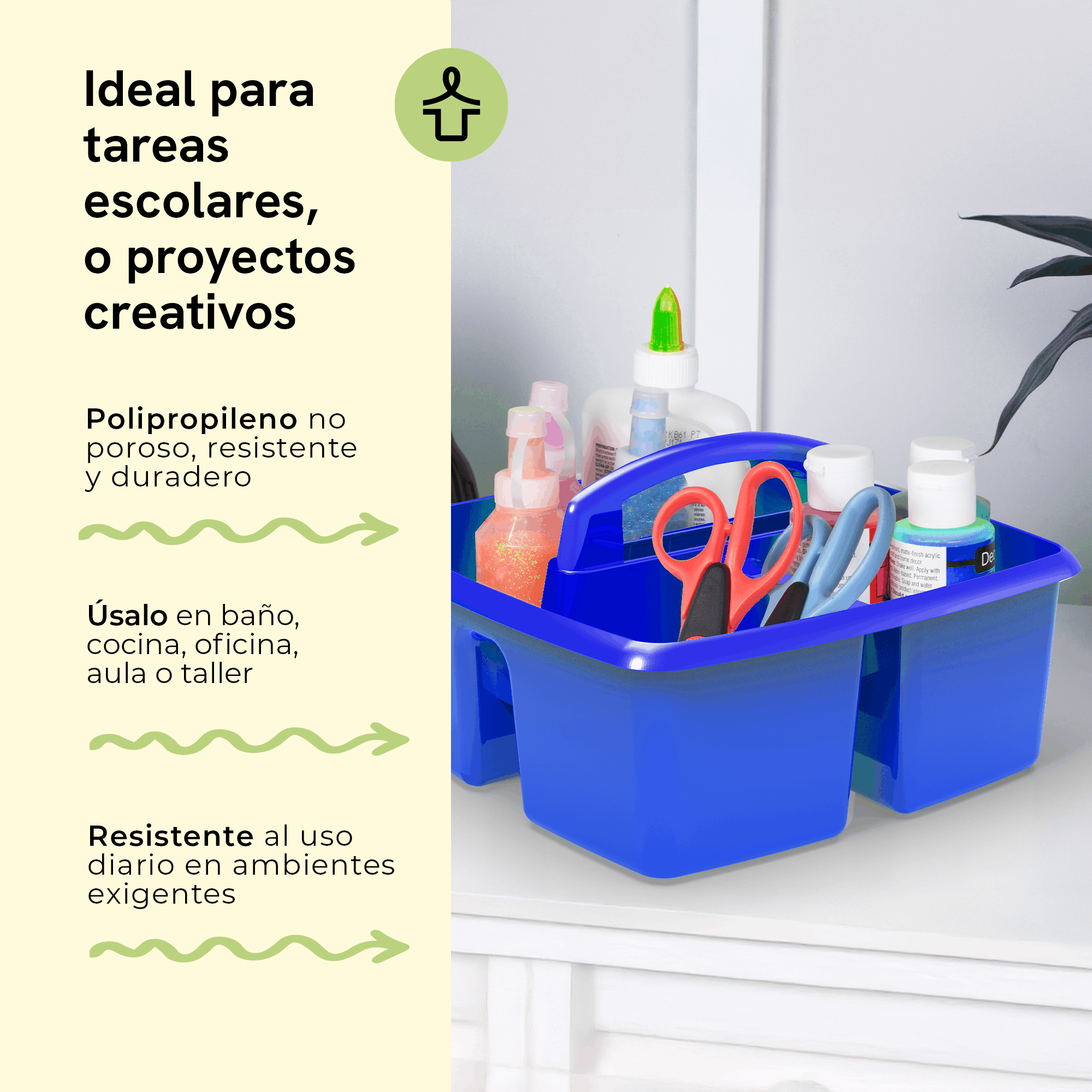Small portable organizer with compartments, blue, 6-piece pack