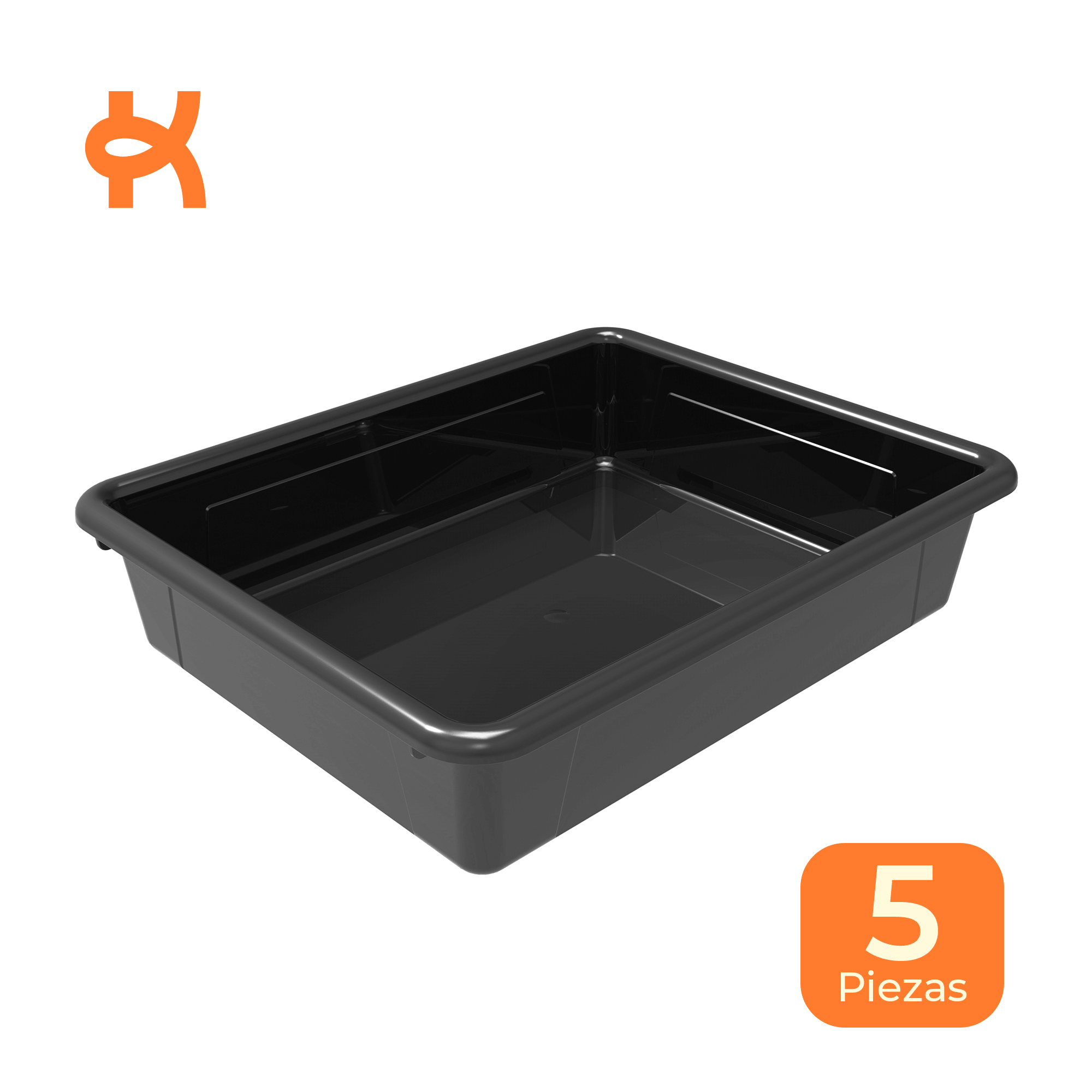 Organizer tray 33.3×27.0×7.6 cm, black, 5-piece pack