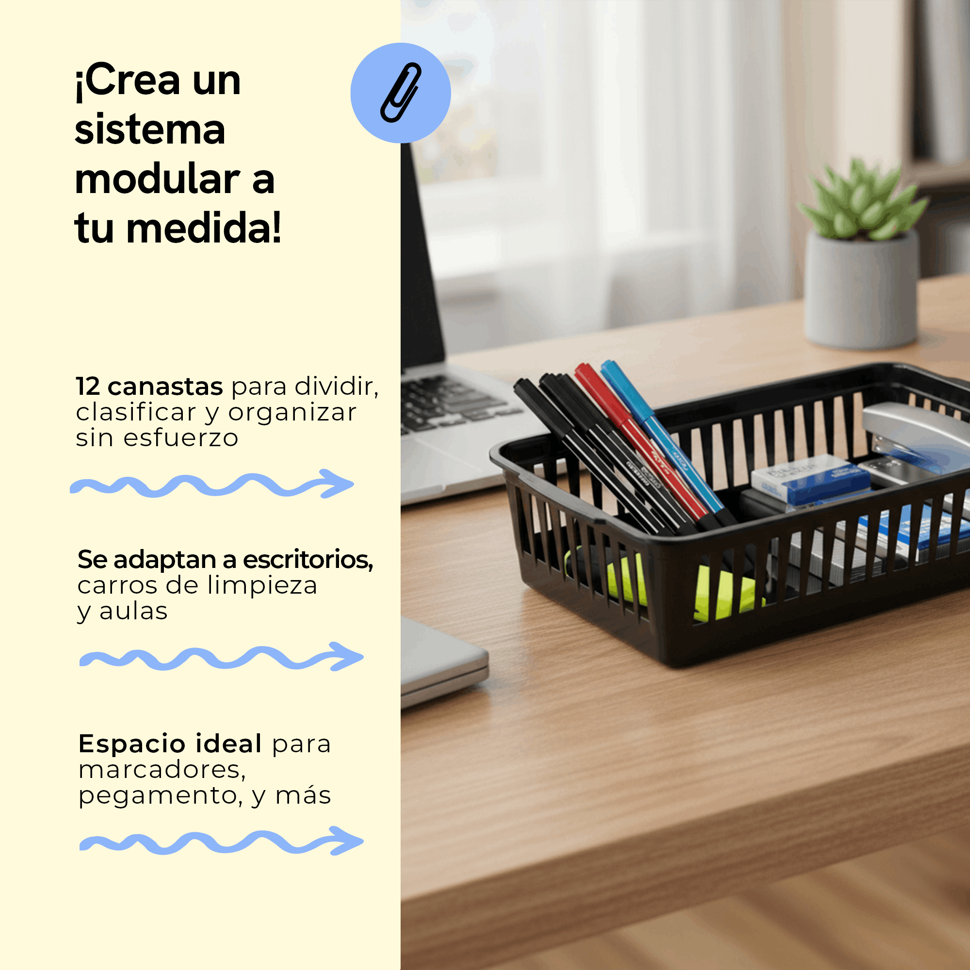Mesh organizing basket, black, 25.4×15.9×6.3 cm, pack of 12