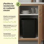 Cesto de basura mediano para interior, color negro, paquete con 6 piezas