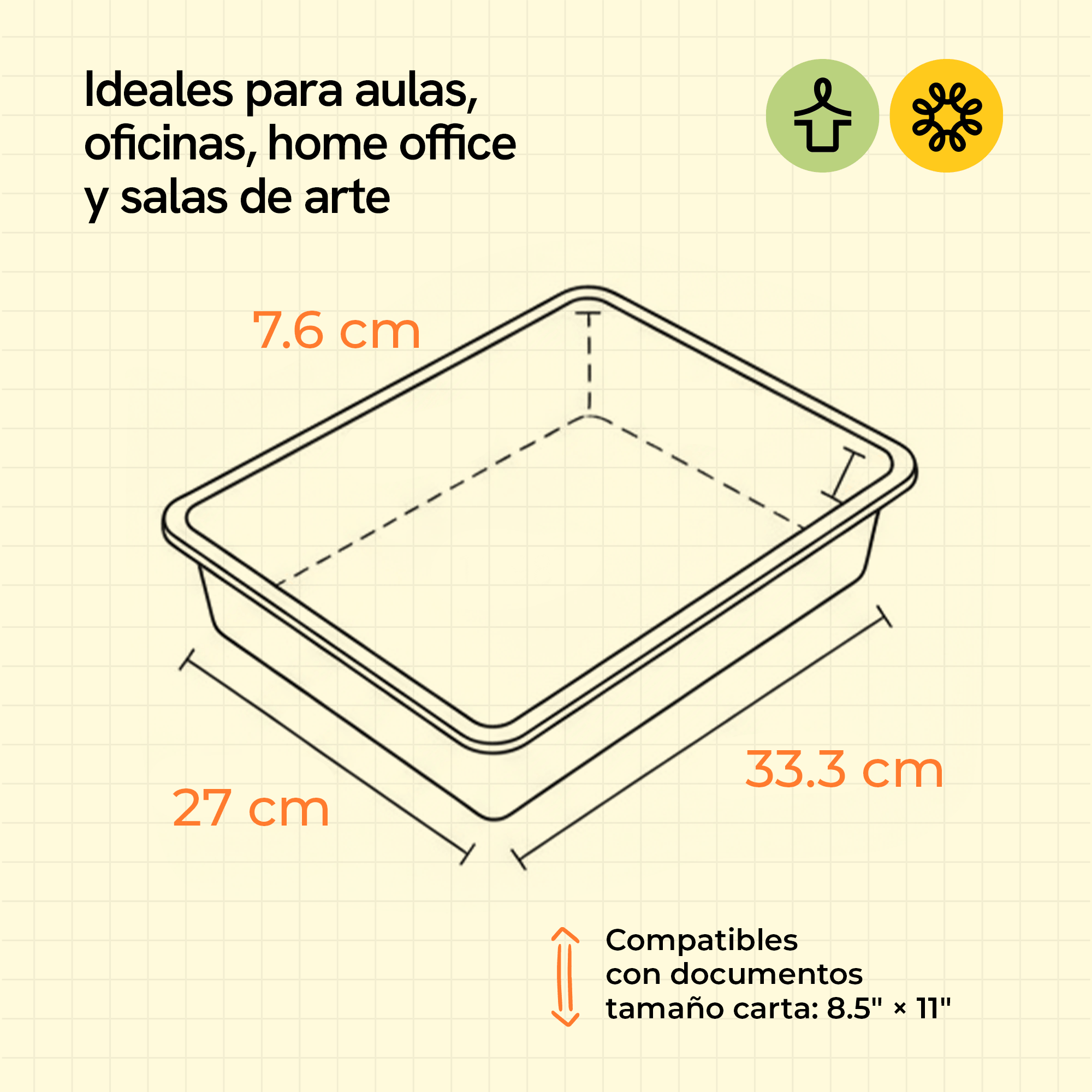 Organizer tray 33.3×27.0×7.6 cm, black, 5-piece pack