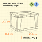 Stackable storage box with clear lid, black, 3 pieces