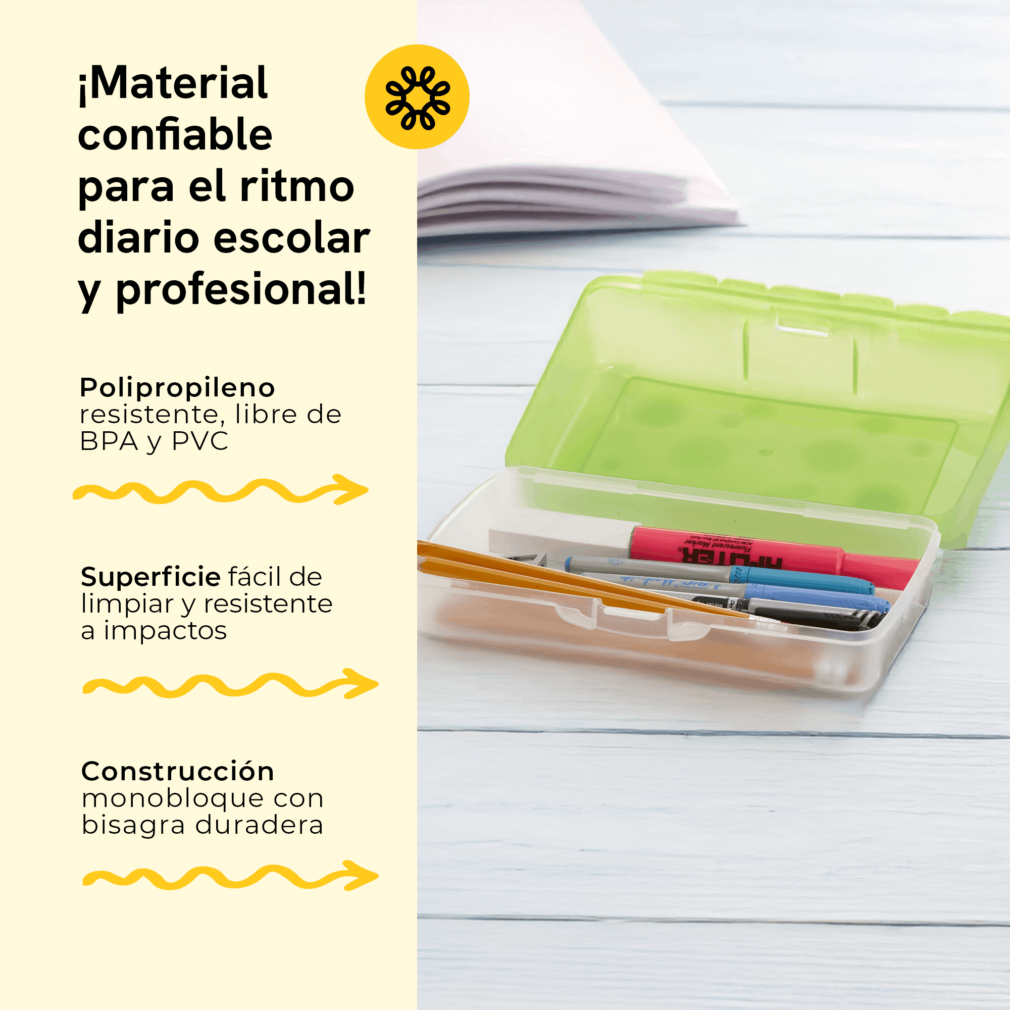 Pencil holder/case, clear base, assorted colors, 12-piece pack