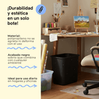 Cesto de basura mediano para interior, color negro, paquete con 6 piezas