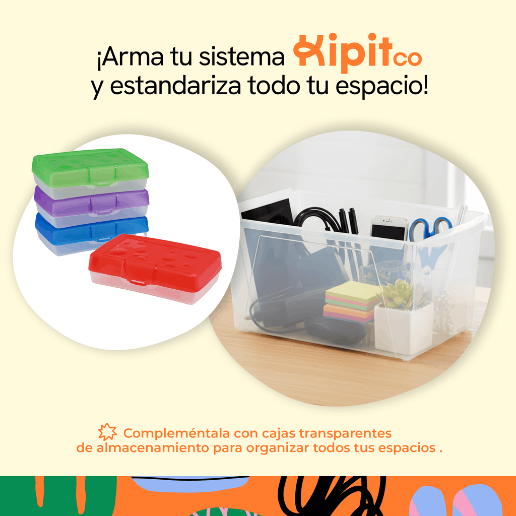 Stackable storage box with clear lid, black, 3 pieces