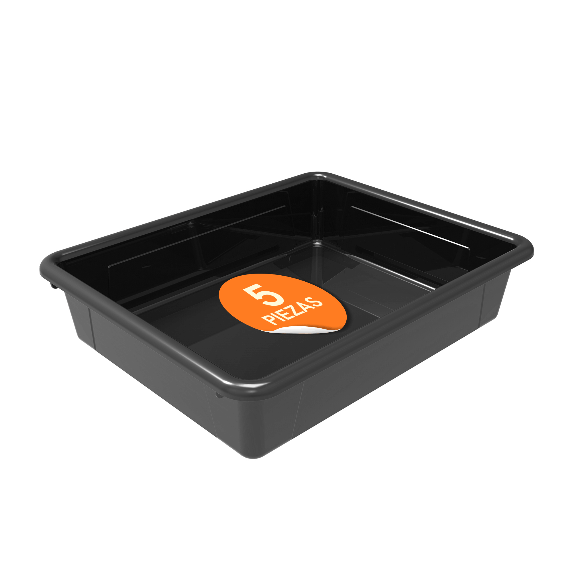 Organizer tray 33.3×27.0×7.6 cm, black, 5-piece pack