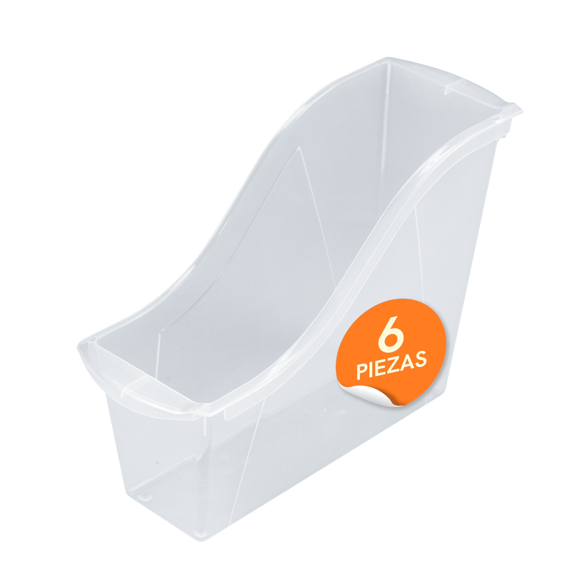 Small book bins, translucent, 6-pack