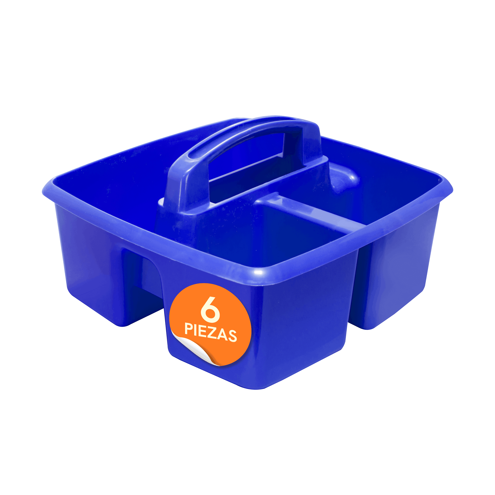 Small portable organizer with compartments, blue, 6-piece pack