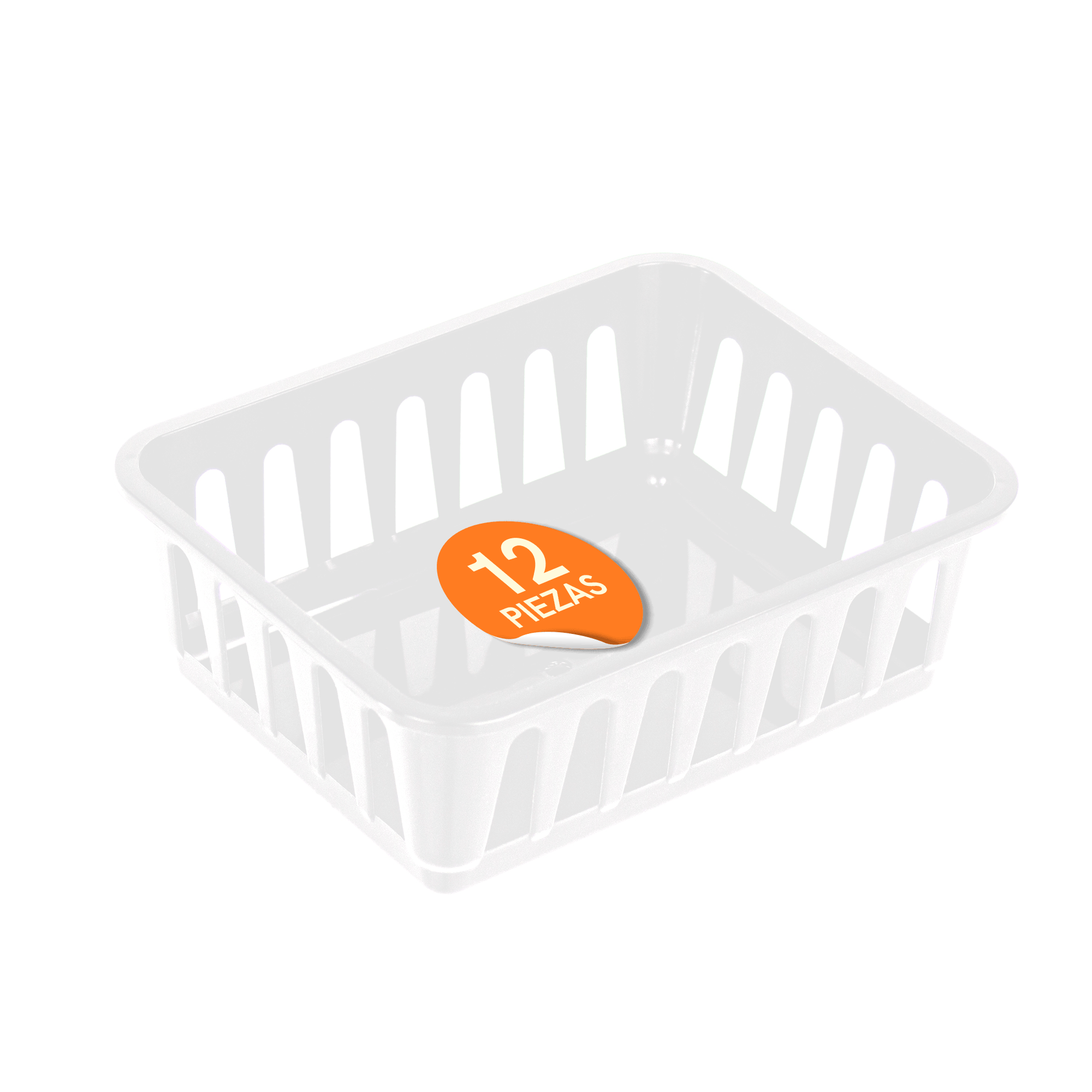 White grid-style organizer basket, 29.8×20.0×10.8 cm, 12-piece pack