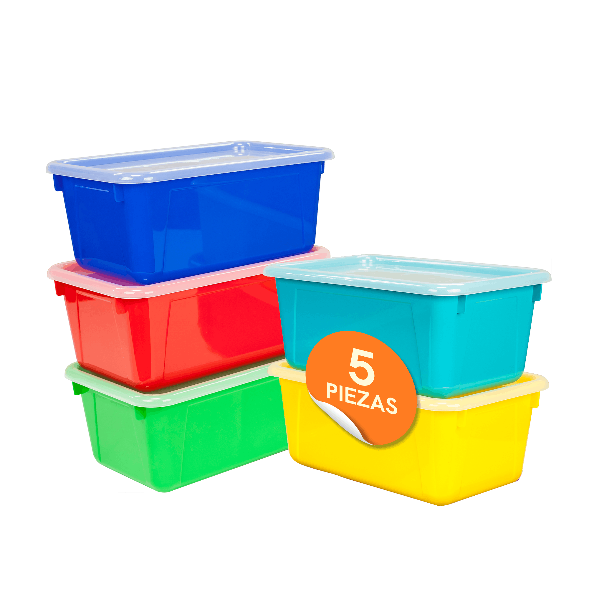 Small organizing box, multicolor set (blue, red, green, yellow, turquoise)