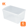 Wide bins for books and folders, translucent, 6-piece pack