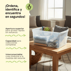 Wide bins for books and folders, translucent, 6-piece pack
