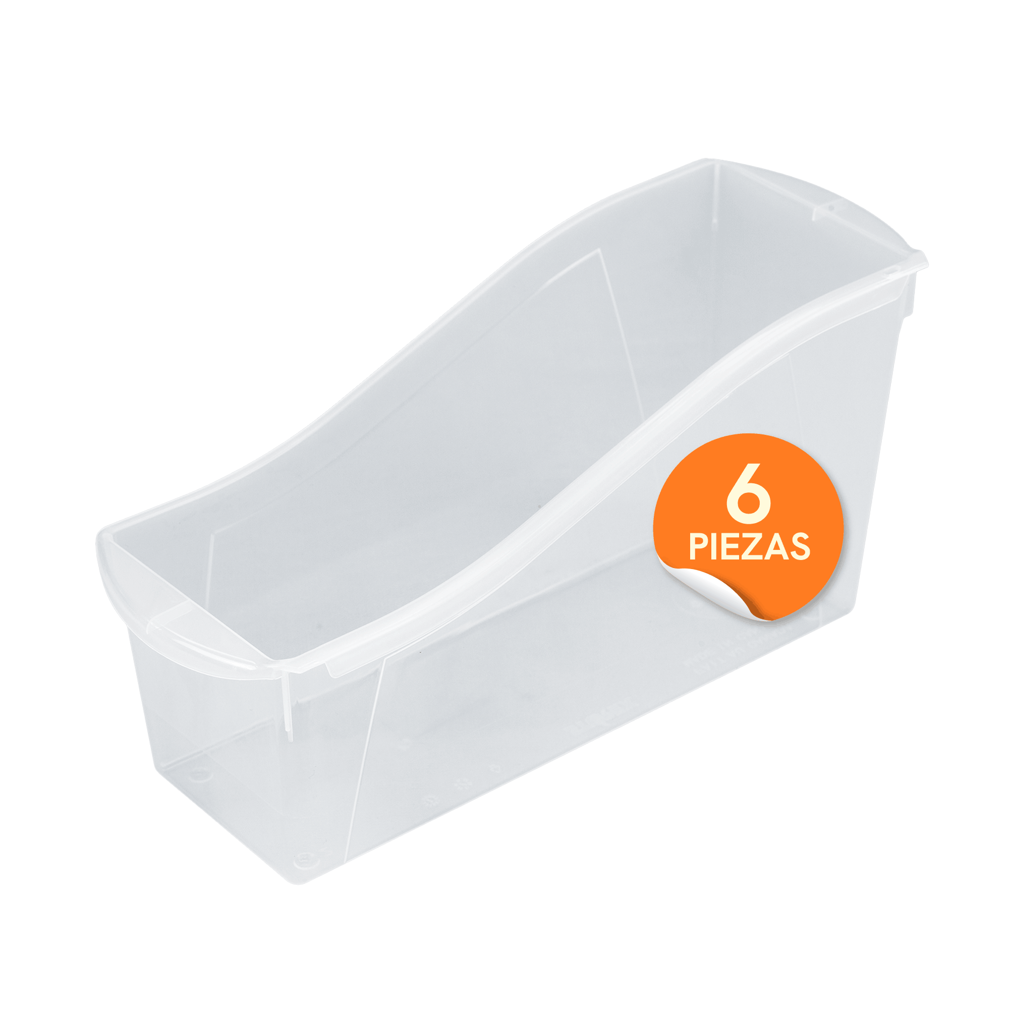 Large translucent book bins, 6-pack