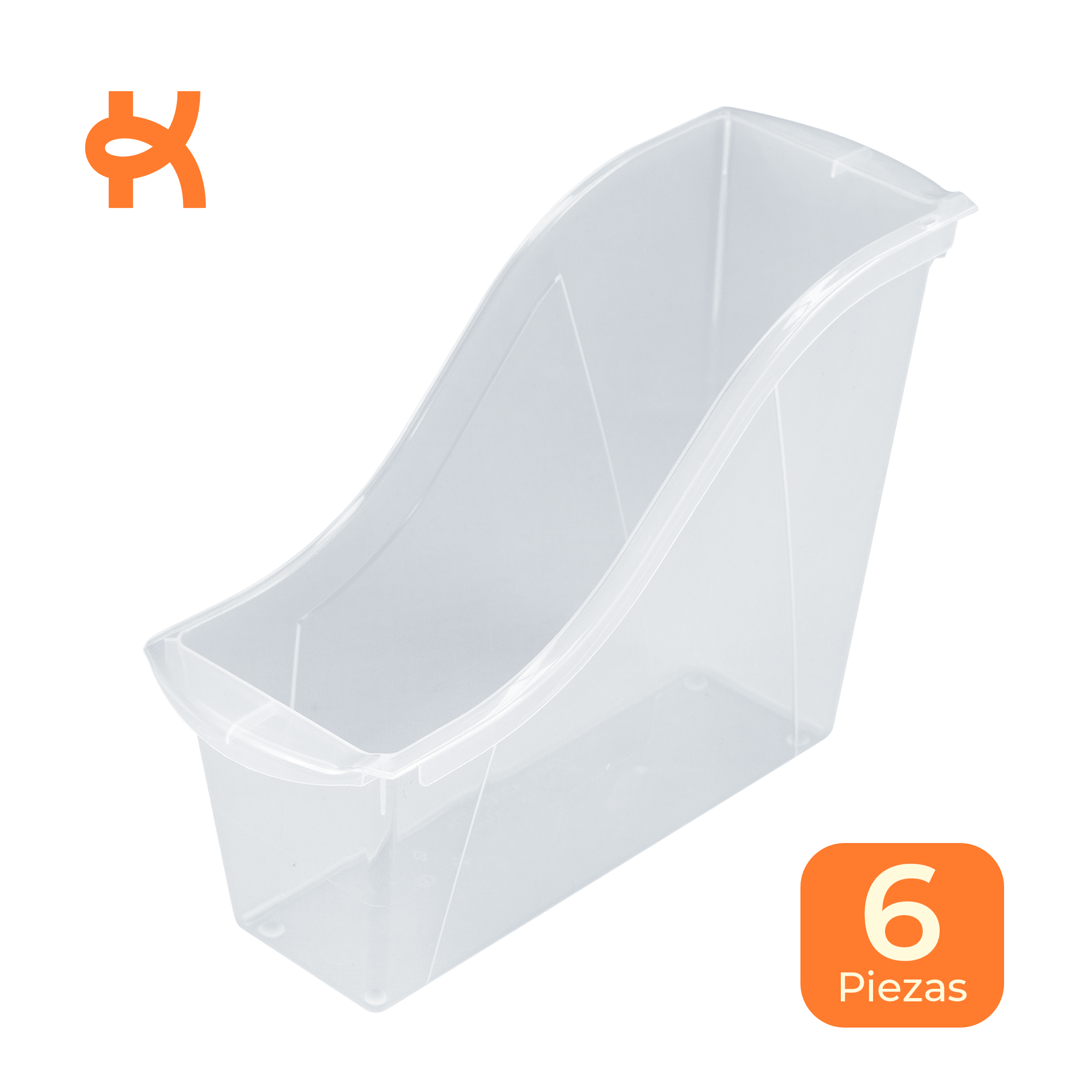 Small book bins, translucent, 6-pack