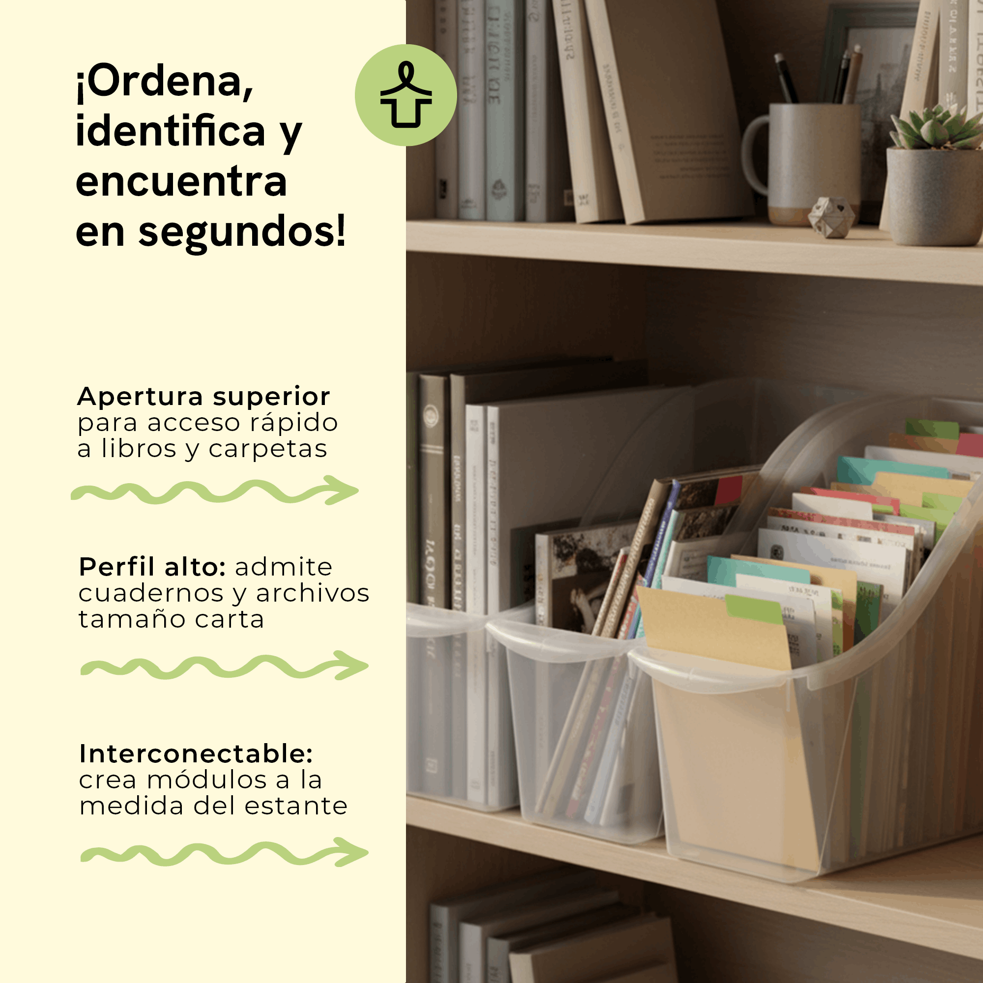 Small book bins, translucent, 6-pack