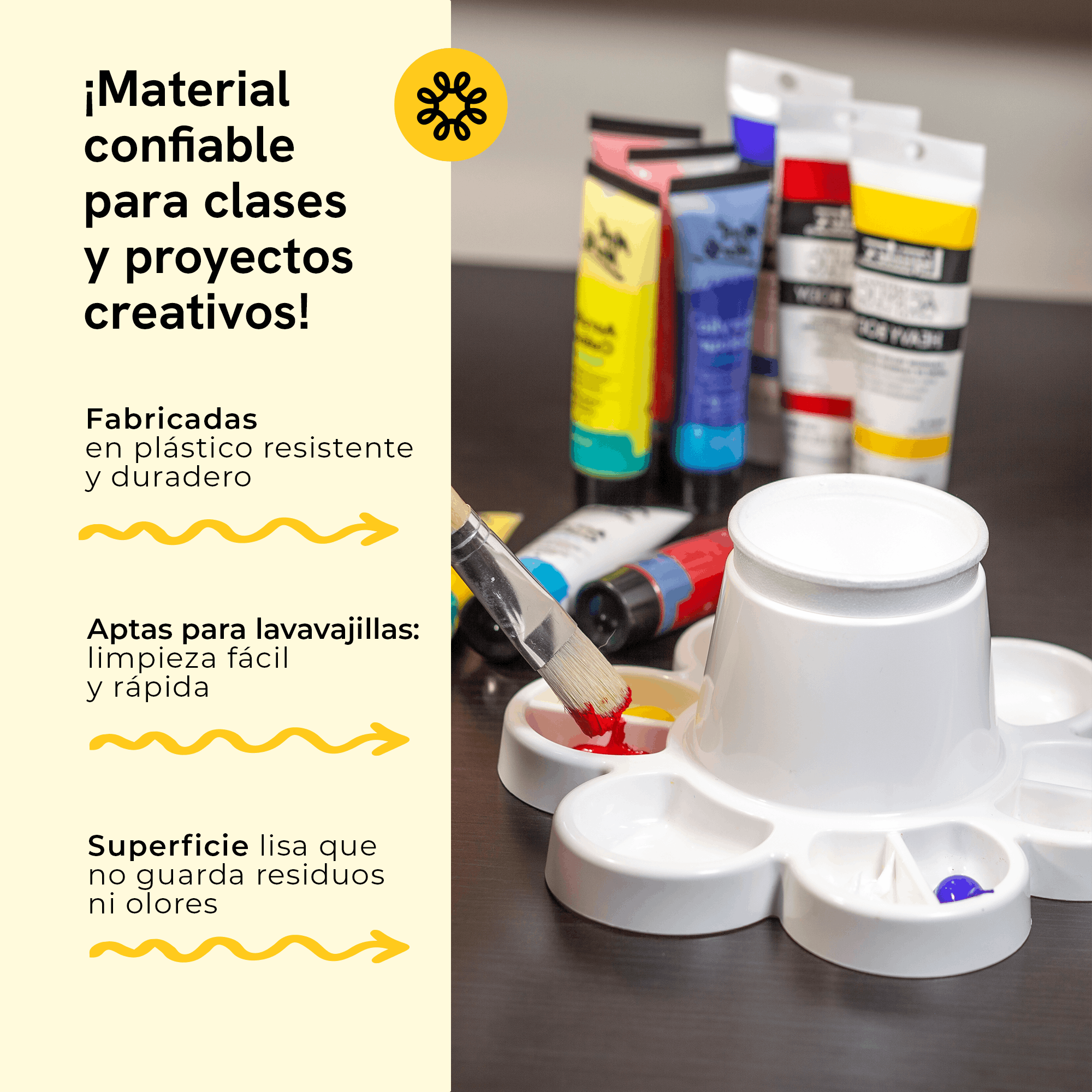White Arts and Crafts Tray for Paint and Water, 6-Piece Pack