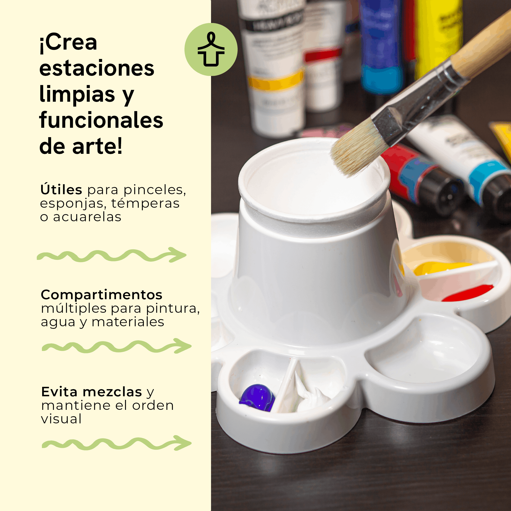 White Arts and Crafts Tray for Paint and Water, 6-Piece Pack