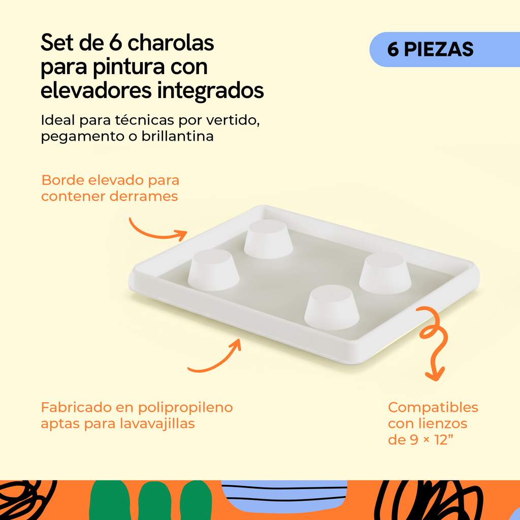 Paint roller tray, white, 6-pack
