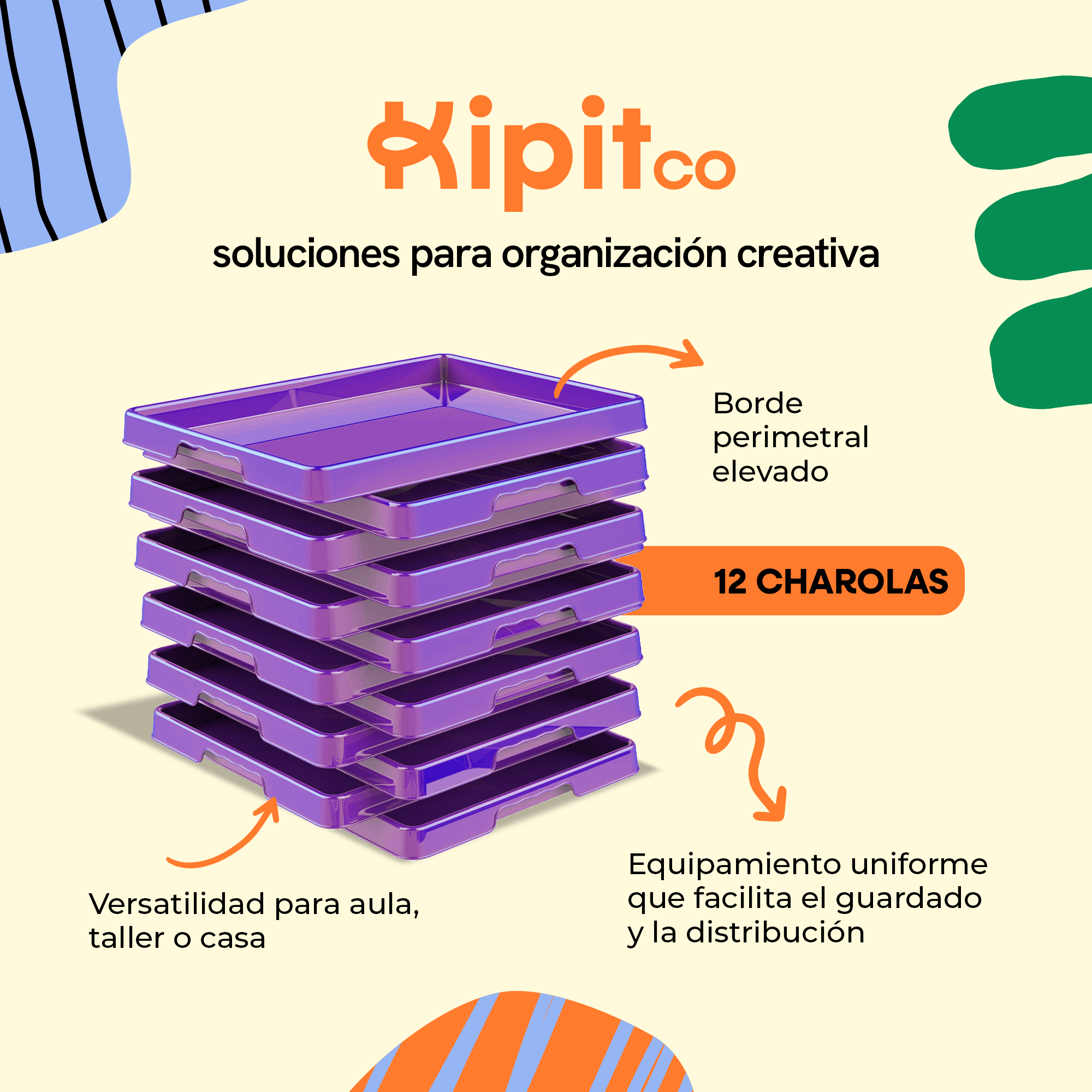 Large activity tray, purple, 12-pack
