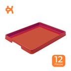 Large activity tray, red, pack of 12